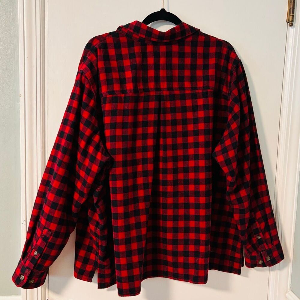 Carhartt Rugged Flex Loose Fit Button Up Flannel Shirt Red Black Buffalo Plaid W - Picture 3 of 10
